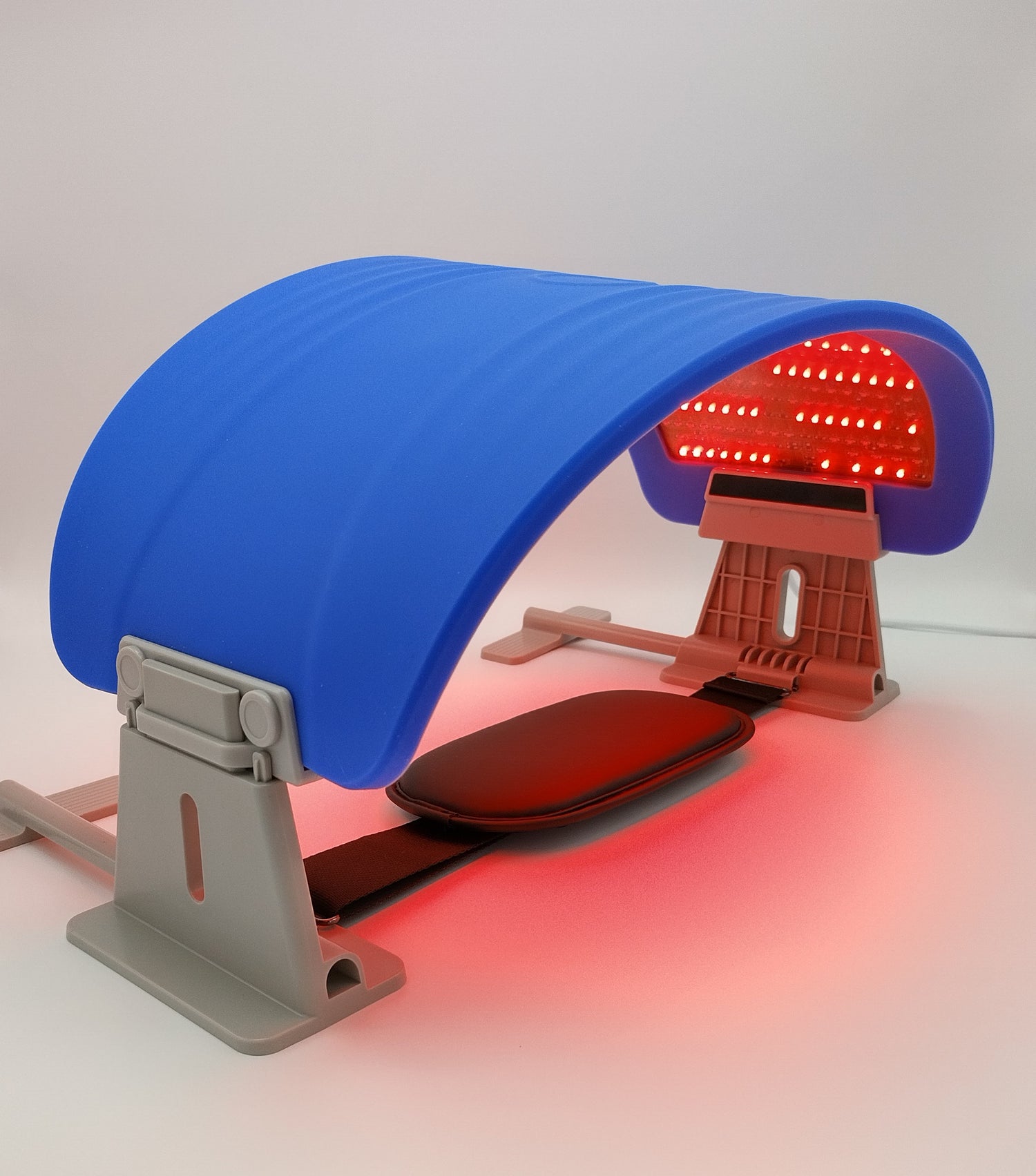 Three color (red, yellow, blue) light therapy device to reduce wrinkles, combat acne, and reduce redness from rosacea.